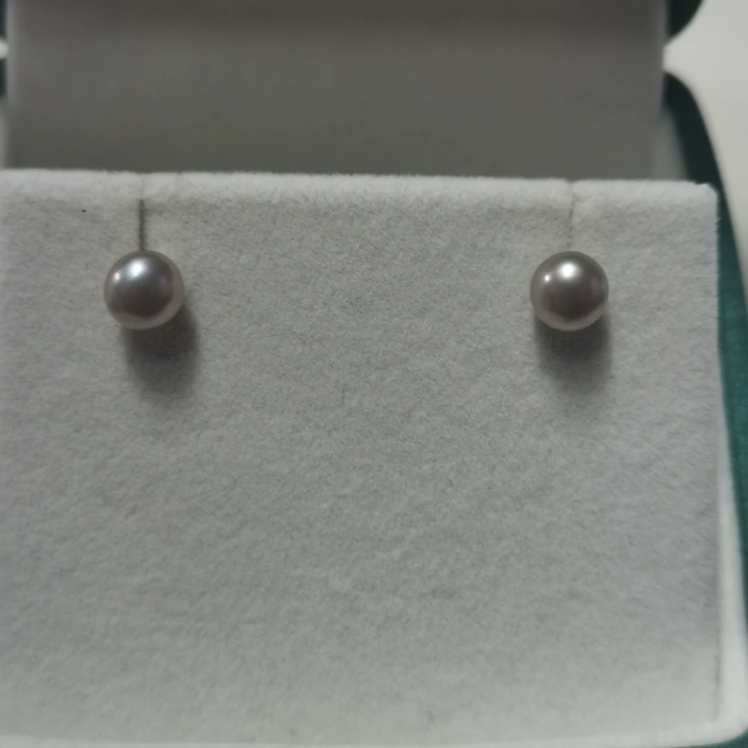 [海极光甄选]ed422 淡水珍珠耳钉6-6.5mm