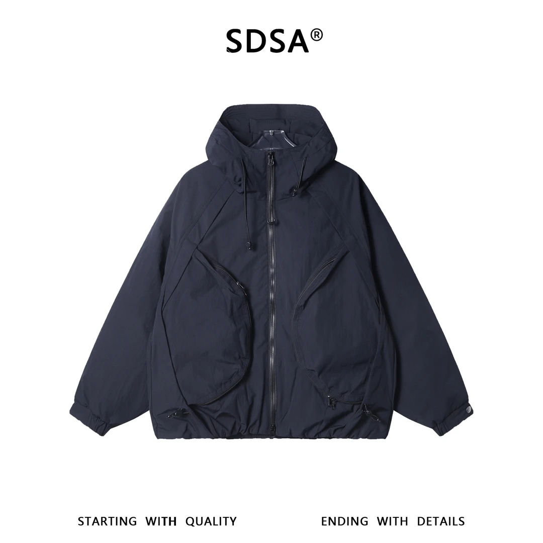 SDSA男士秋冬新款痞帅男装潮牌时尚工装个性连帽羽绒服外套百搭