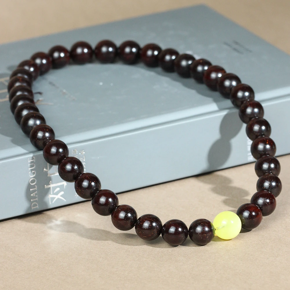 印度小叶紫檀1.2cm*34颗手持泥料细多金星配饰男女款老料手串