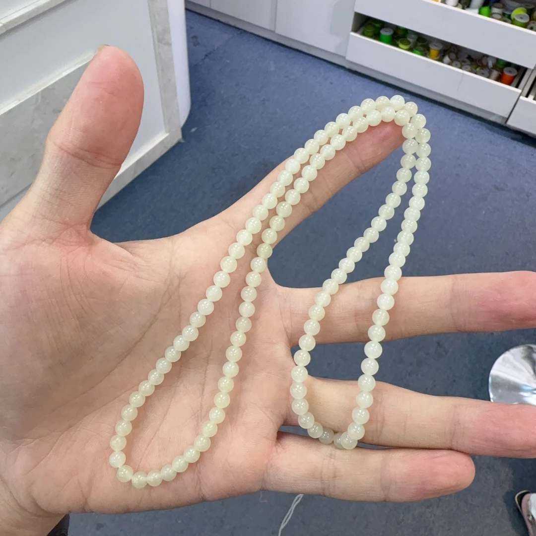 天然和田玉小米珠链子约5mm左右多样性拍一发一hs