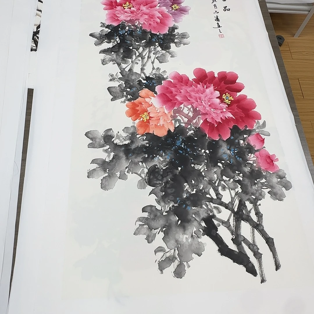 国画100*50纯手绘刘亦凌