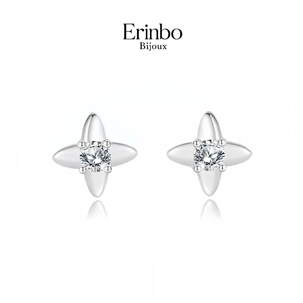 925银合成锆石耳饰 “闪耀流星耳钉”S925银锆石简约轻奢百搭日常款