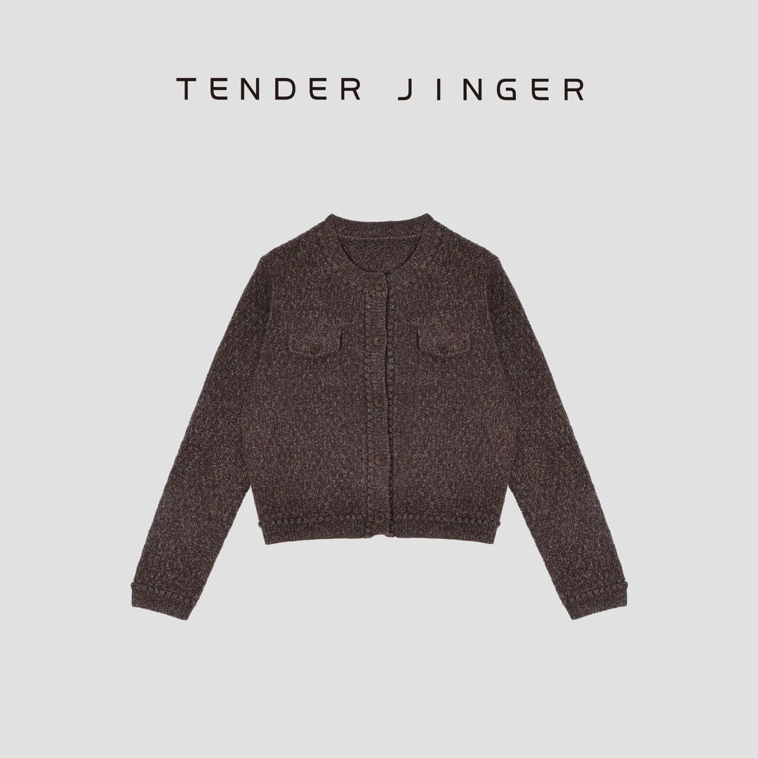 Tender Jinger|单排扣绵羊毛假口袋休闲开衫T53MII50099