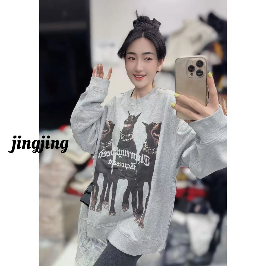 冬季新款休闲百搭小狗涂鸦圈棉卫衣（8149）