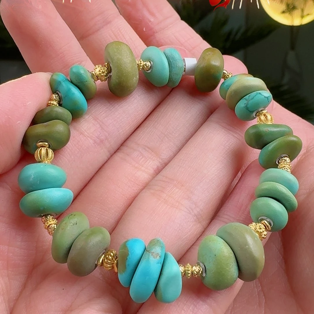绿松石珠宝奇石18K金镶嵌