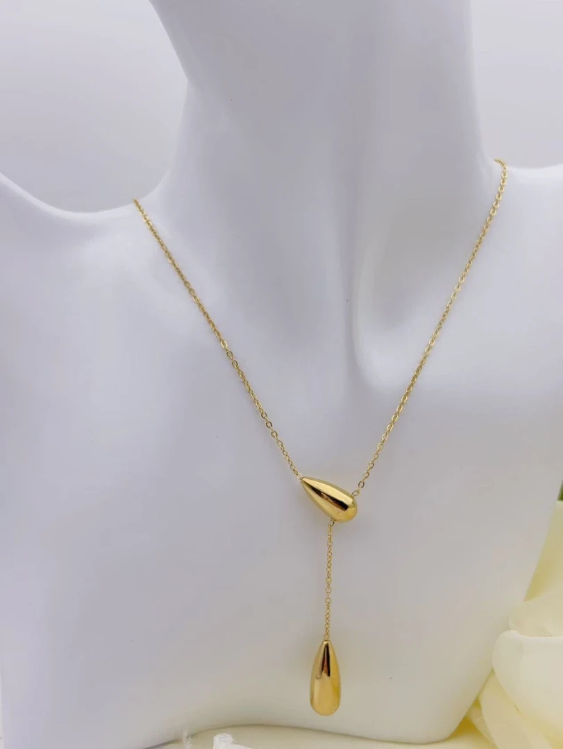 钛钢项链 【Kiss娜】钛钢3739时尚水滴流苏项链