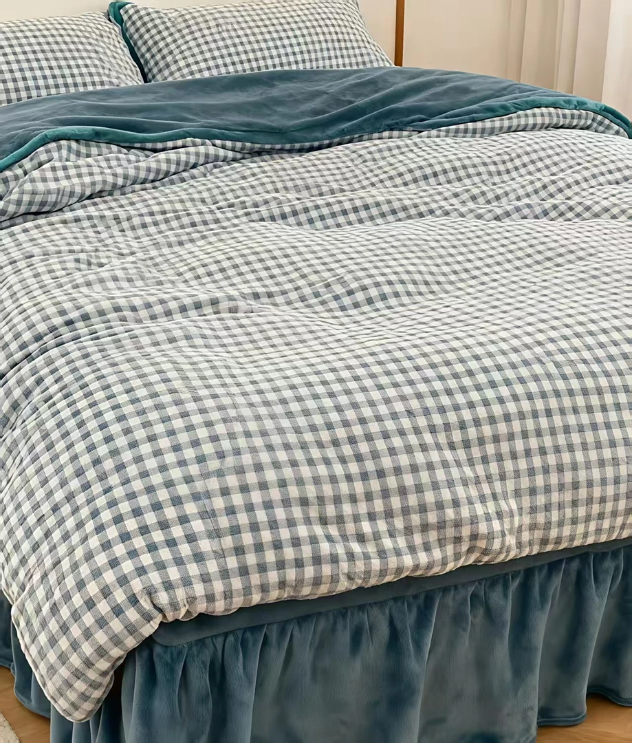 多尺寸小蓝格绒被套