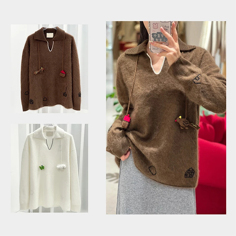 软糯半开领羊绒针织衫969