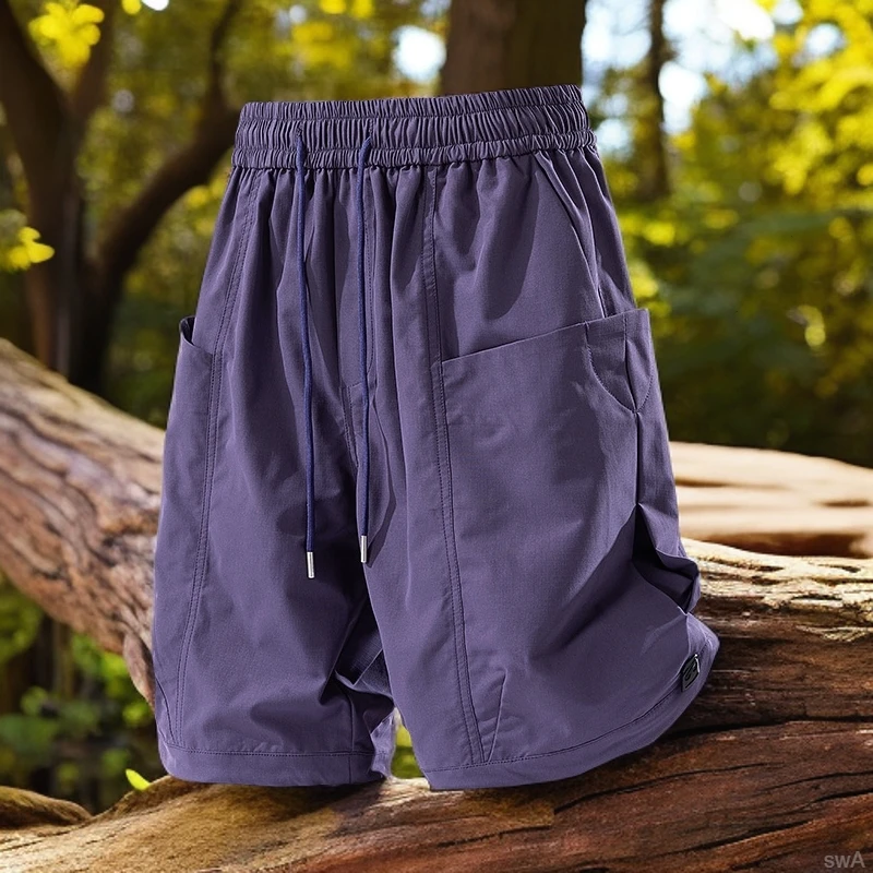 玛斯柏冰丝工装短裤男士夏季2025新款休闲美式百搭潮牌男生五分裤