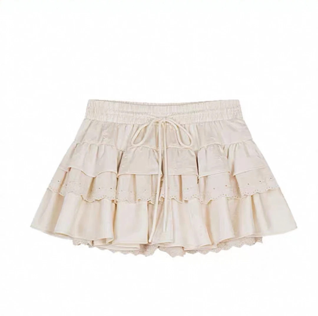 【天使】现货 超美新品刺绣提花层次感高腰蛋糕裙半裙时尚百褶