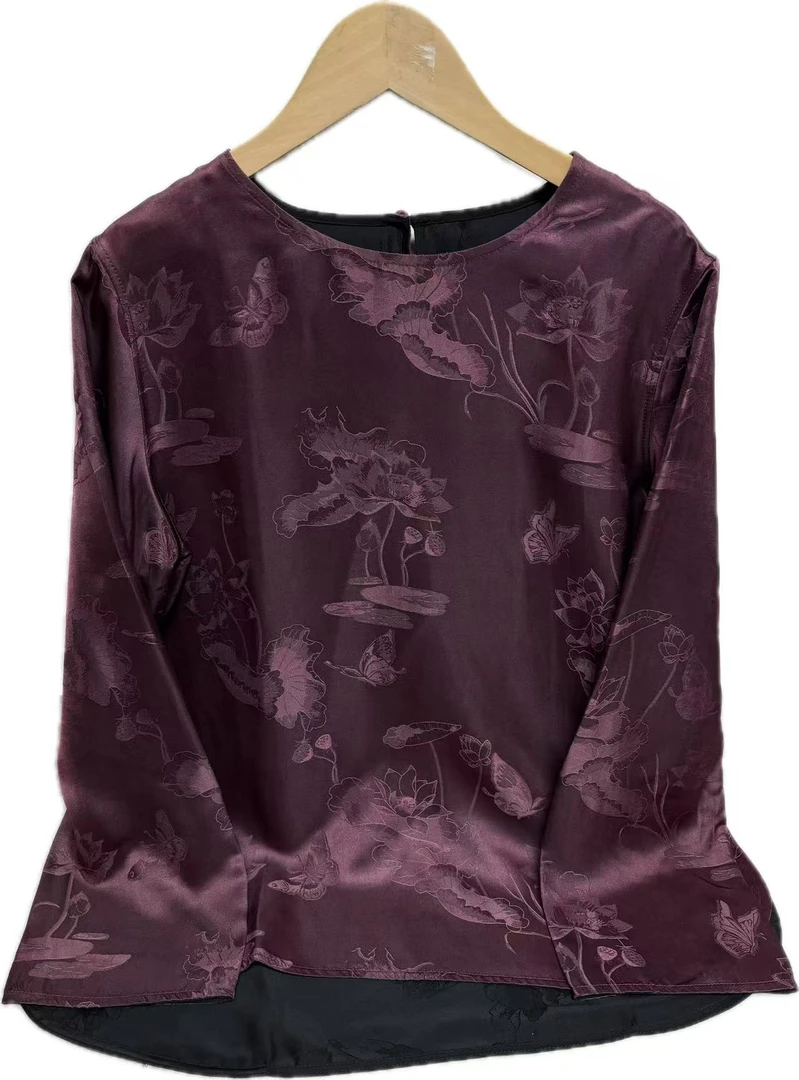 (紫韵荷花）新中式经典双面穿上衣