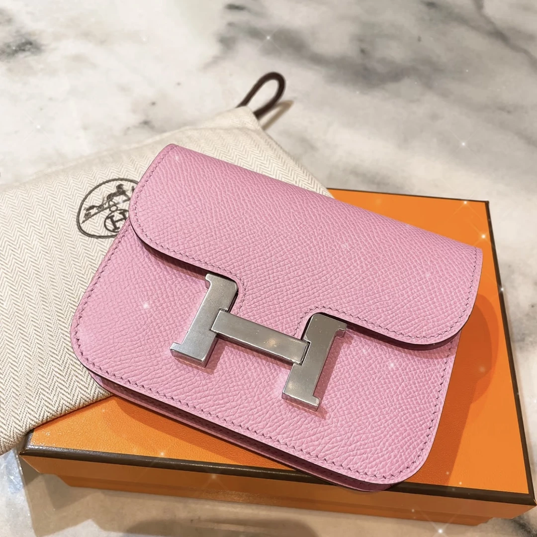 95新 Hermes/爱马仕 青奢荟/康康slim锦葵紫钱包/76648