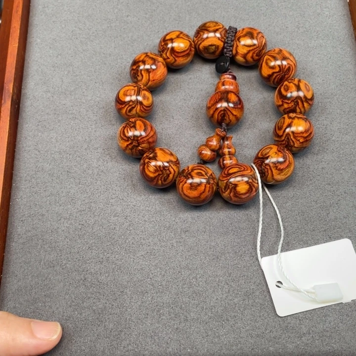 ***黄花梨/降香黄檀手串/手链海南黄花梨蜘蛛鬼脸18