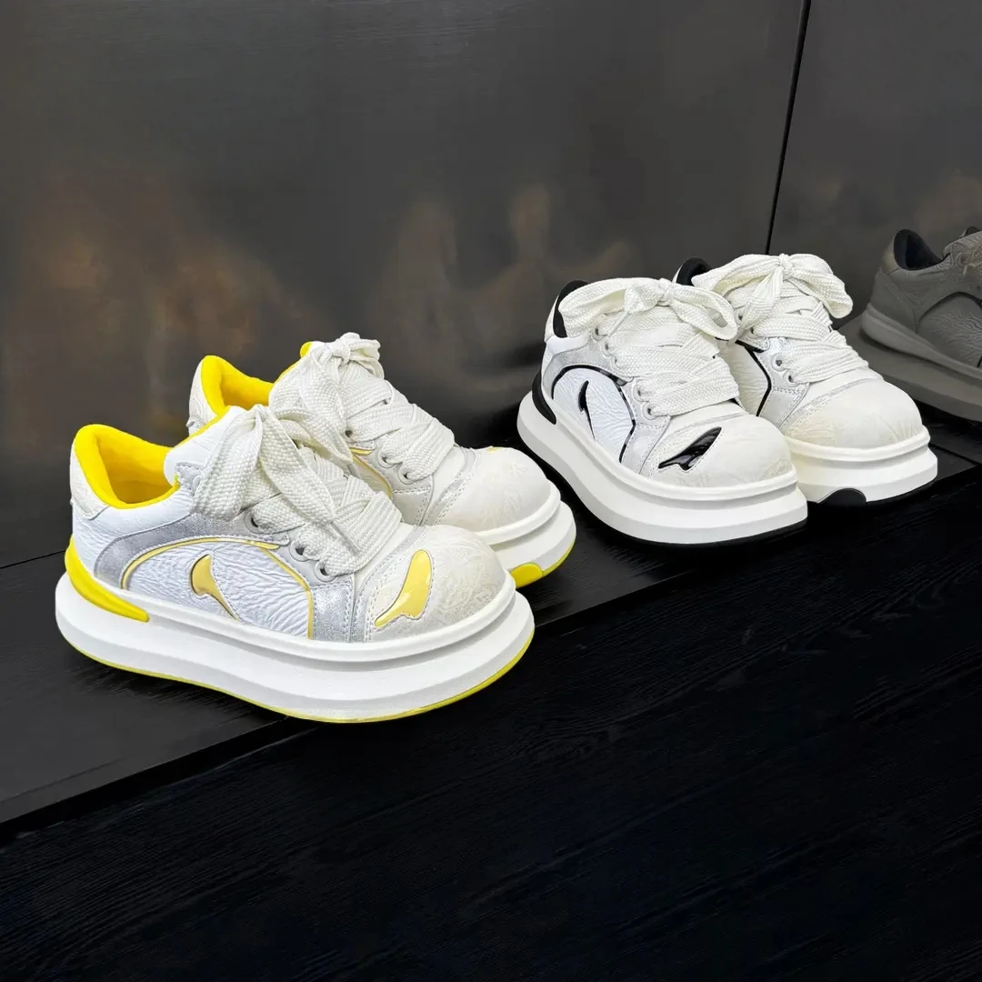 bazilei/芭兹蕾【熊猫鞋】潮牌小众设计25新厚底百搭休闲透板鞋同款