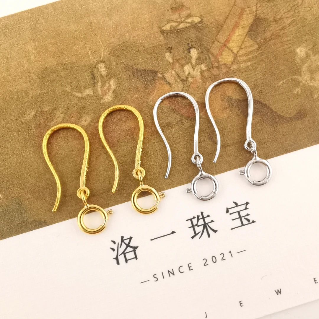 【洛一珠宝】【18K金】古法实心金K金万能耳钩百搭弹簧扣
