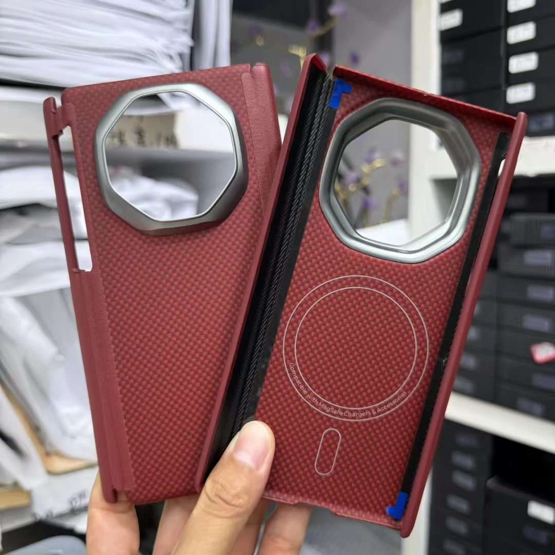 适用华为MateXT手机壳凯夫拉纤维双中轴全包磁吸magsafe高级防摔