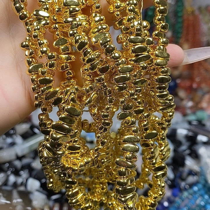 玛瑙/玉髓未镶嵌珠宝半成品黑胆石碎银子（2条）