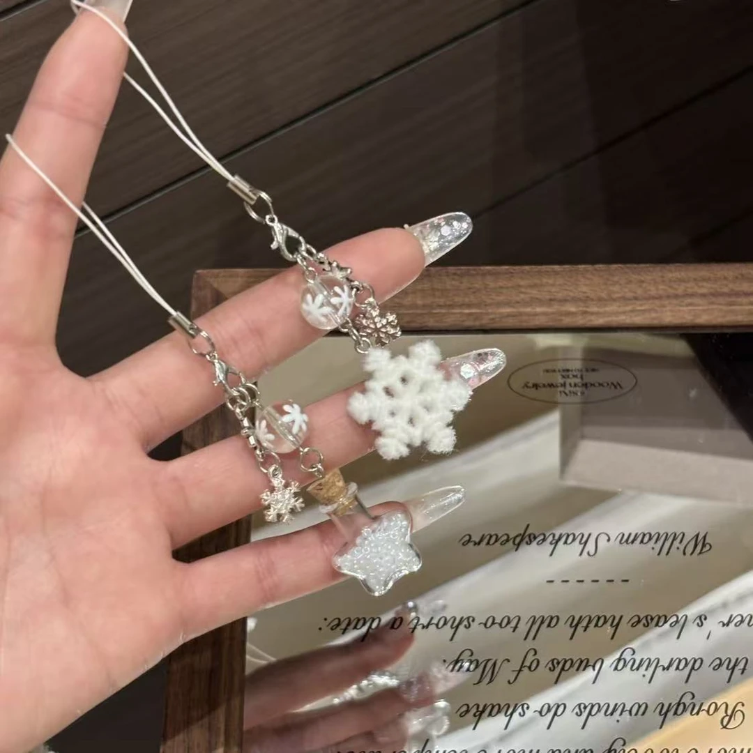 【愿望实现瓶】雪花冬日雪花星星瓶子手机链可爱少女挂件挂饰挂件