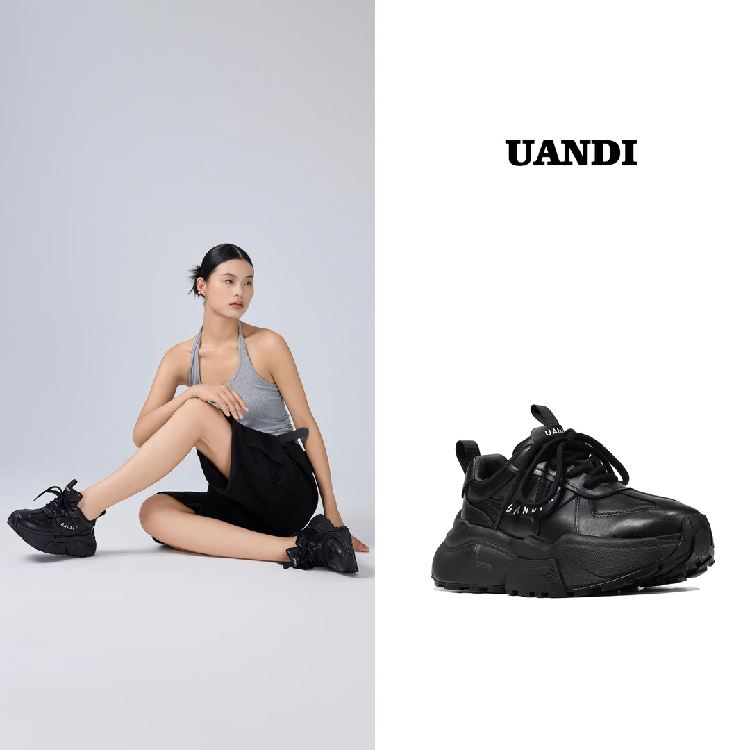 UANDI原创25年冬季新款休闲时尚增高百搭轻便运动慢跑老爹鞋女鞋A