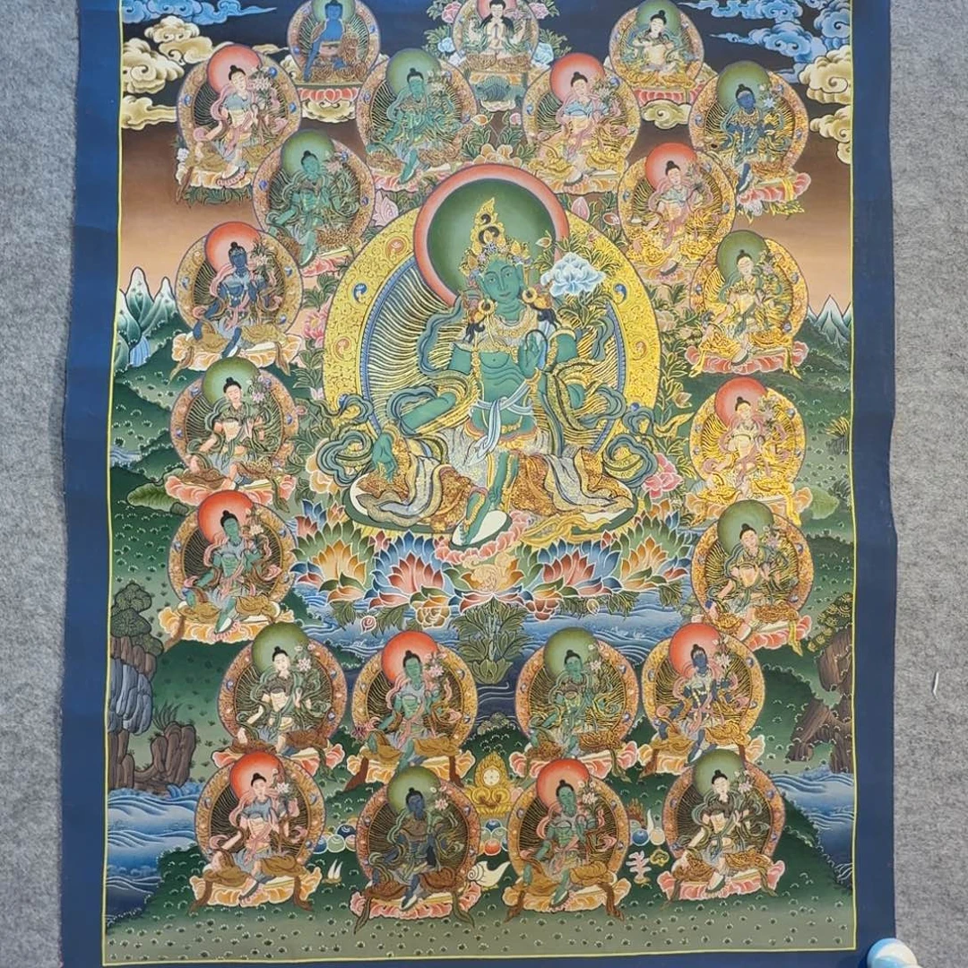 装裱画21度母纯手绘假一罚十