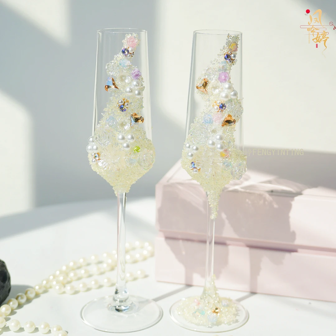 敬酒杯结婚新人高脚杯婚礼创意diy材料包手工自制送闺蜜实用礼物