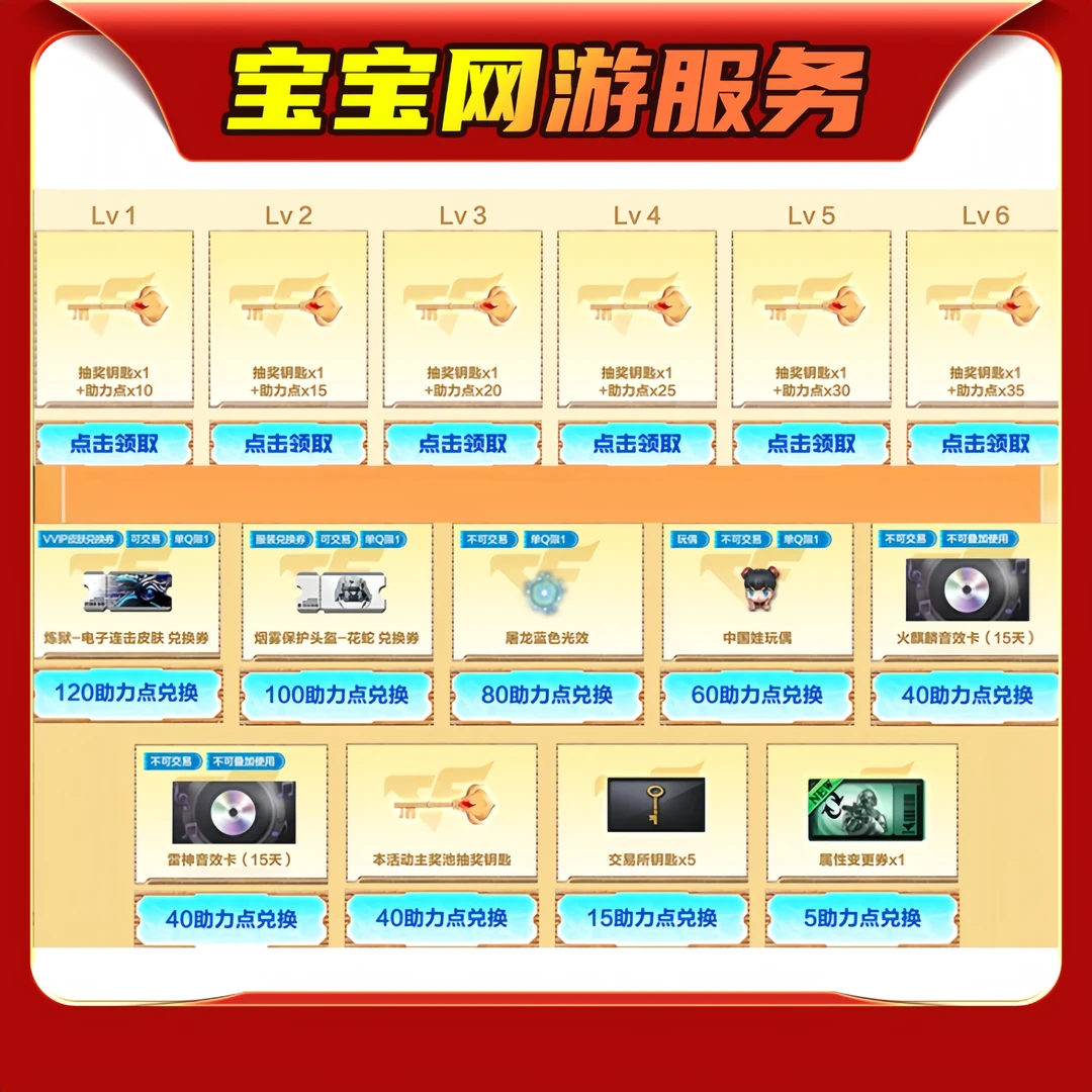 【开卡助力升级兑换道具】CF穿越火线端游商品邀请活动