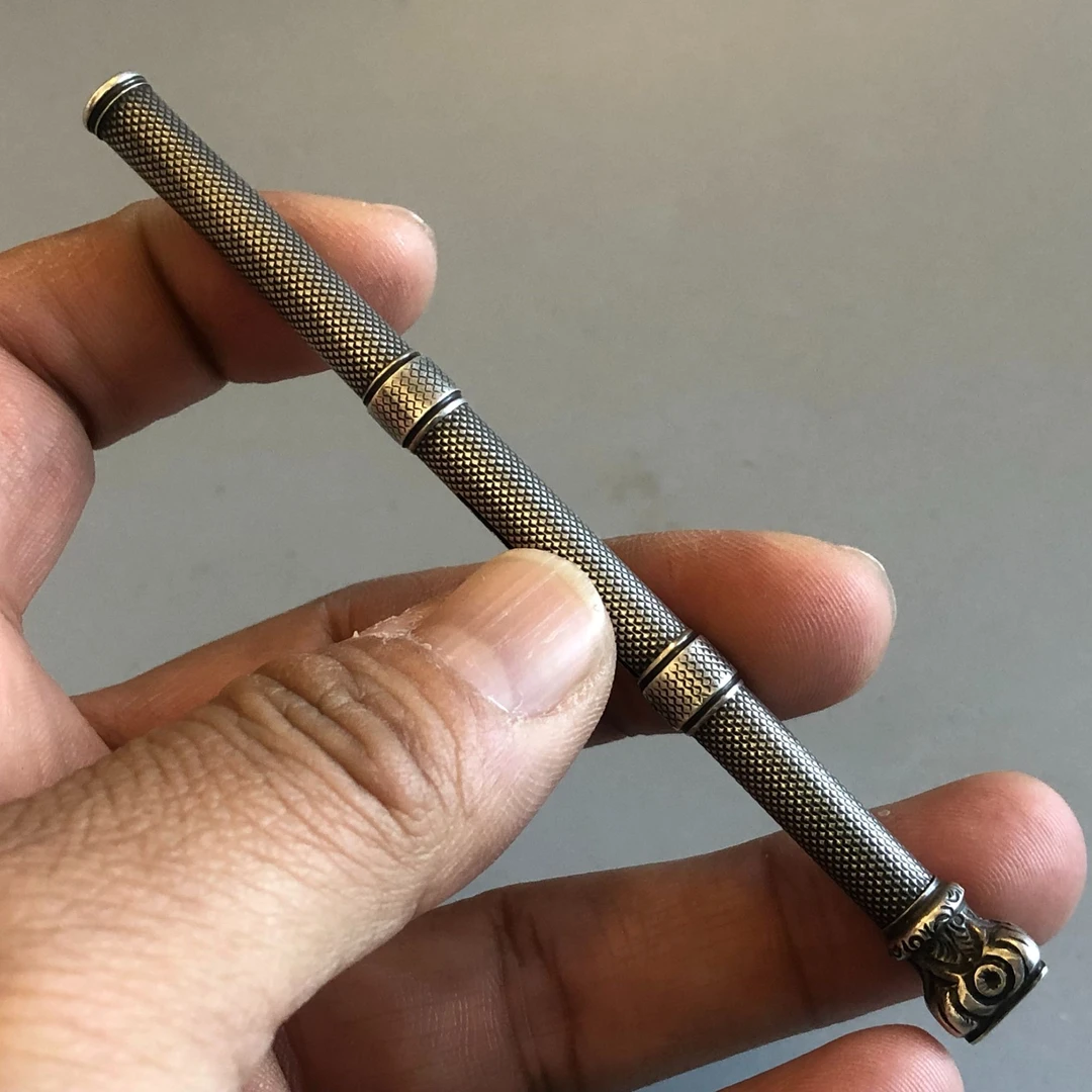铁合金大理石吊坠 银压印特别少见银制