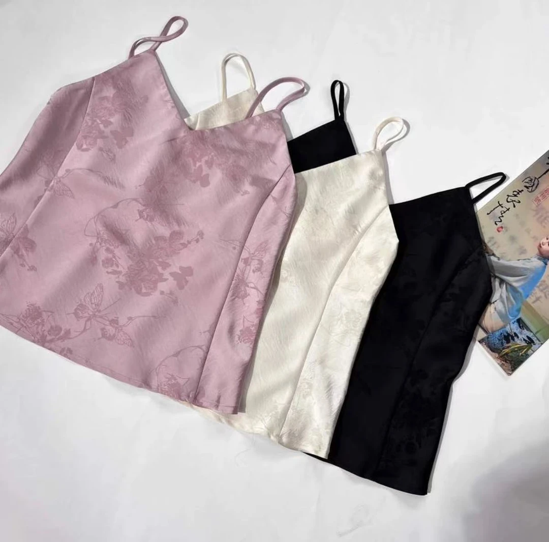 提花吊带内搭修身气质百搭背心2025A7223-开心