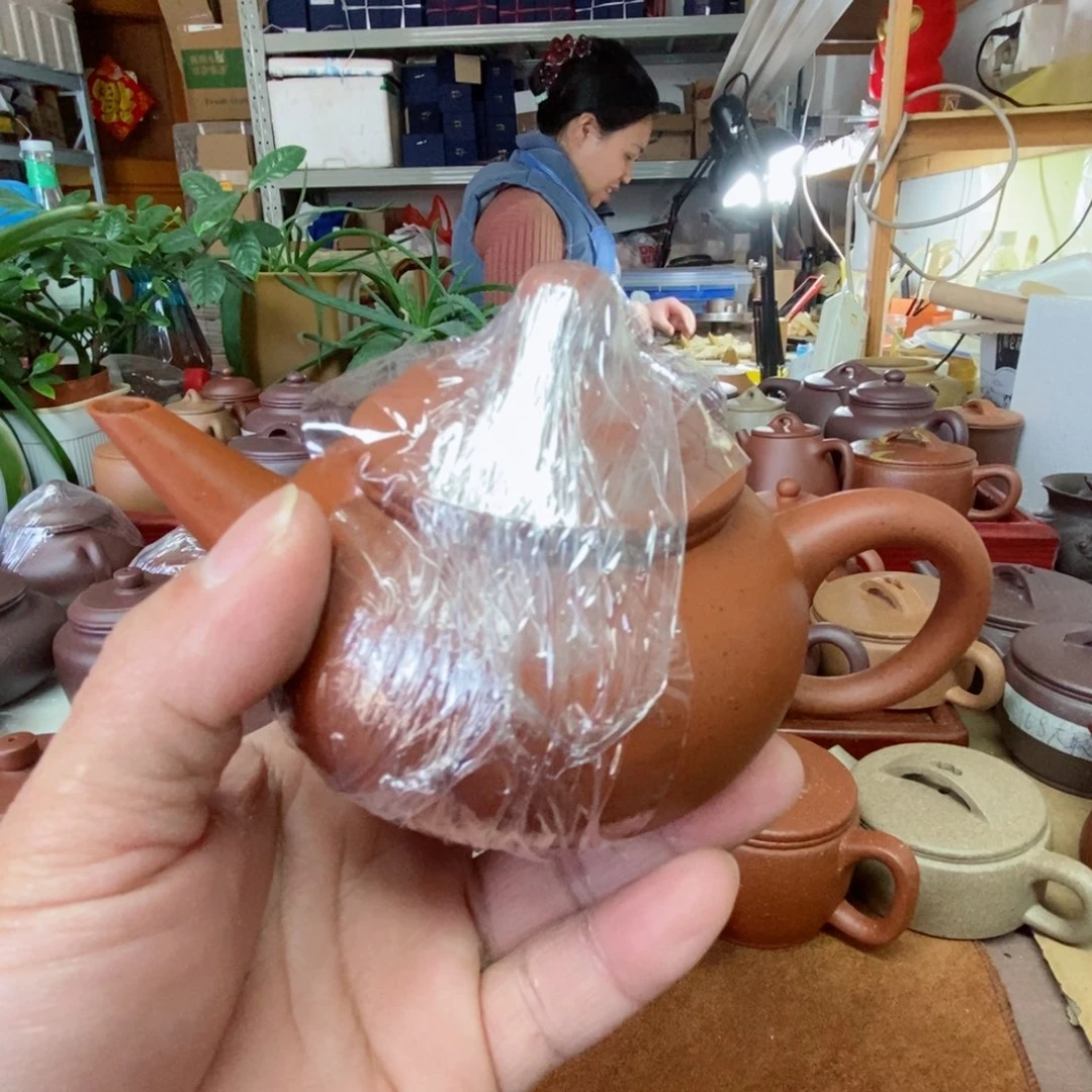 紫砂茶壶琪****单红泥水平壶200 cc