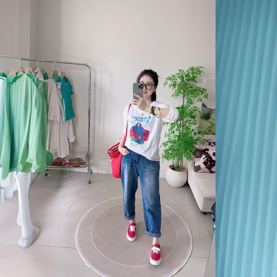 2025秋季高腰牛仔裤出行必备神裤显瘦百搭女士大码女装显瘦百搭