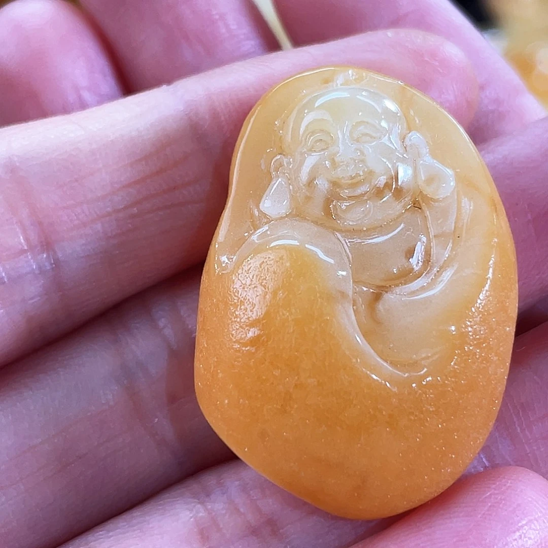 琥珀颈饰未镶嵌蜜蜡笑佛