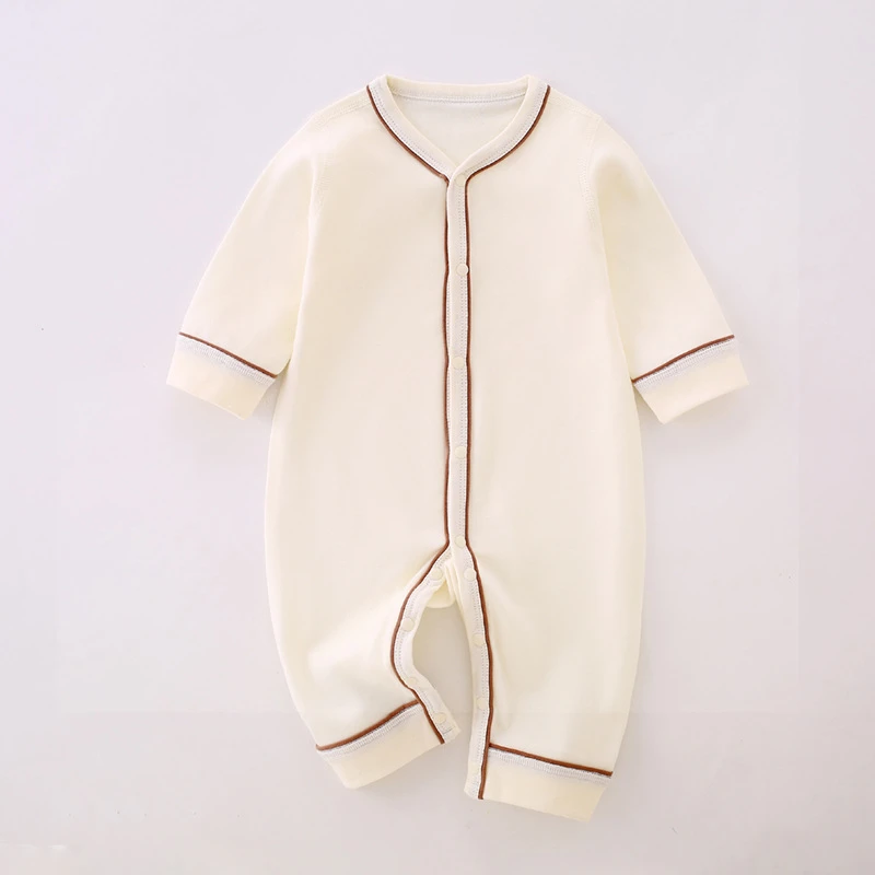 新生婴儿长袖连体衣优可丝春秋季衣服新生儿无骨哈衣男女宝宝爬服