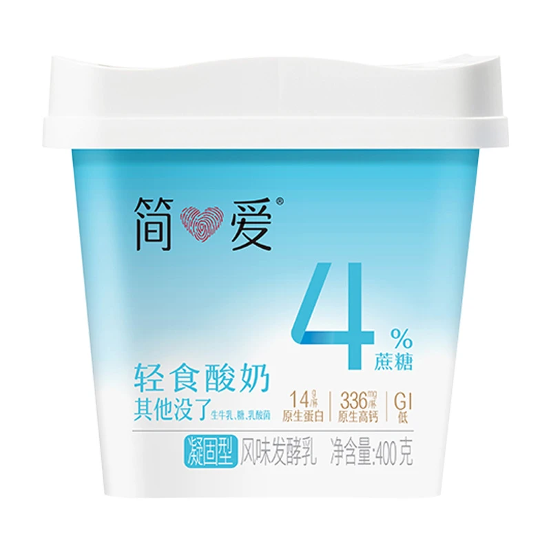 河北省承德市丰宁县简爱轻食酸奶4%蔗糖400g*6杯