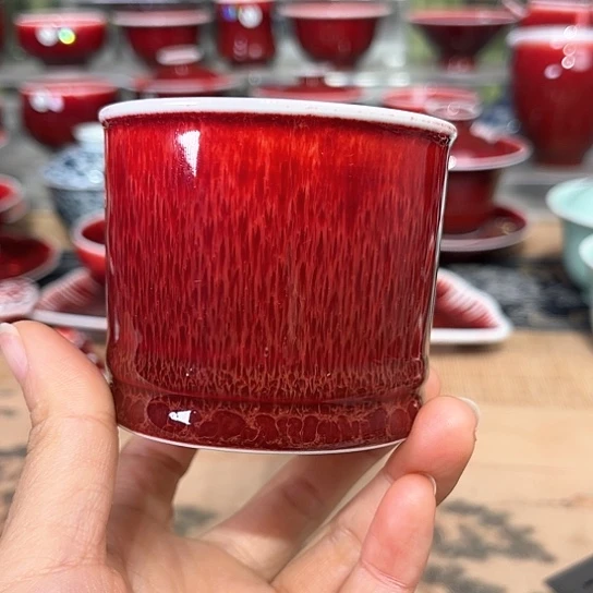 景德镇陶瓷红马坊杯