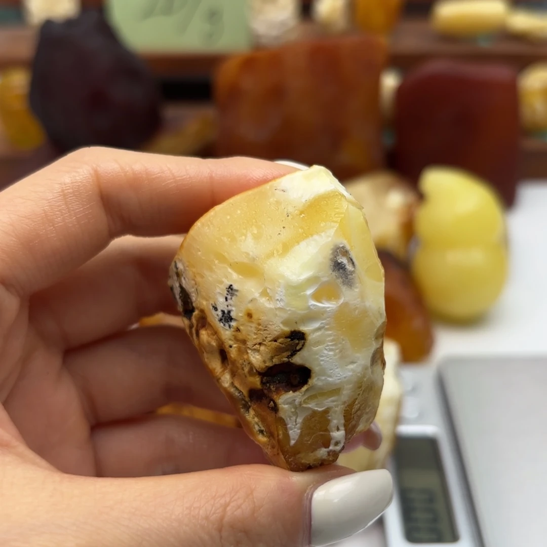 时***笔定制琥珀未镶嵌不退不换