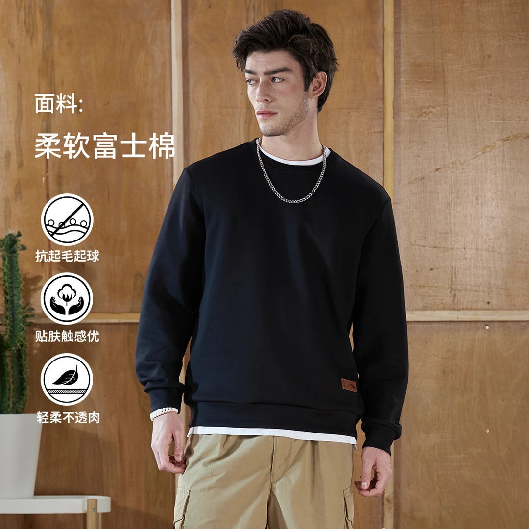 JEEP吉普潮牌卫衣春秋季休闲长袖纯色百搭运动上衣新潮简约宽松