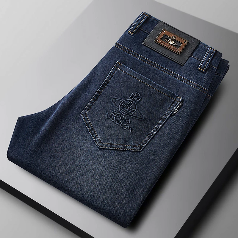 【8051】高端轻奢修身小直筒男士牛仔裤2025春夏新款薄款百搭