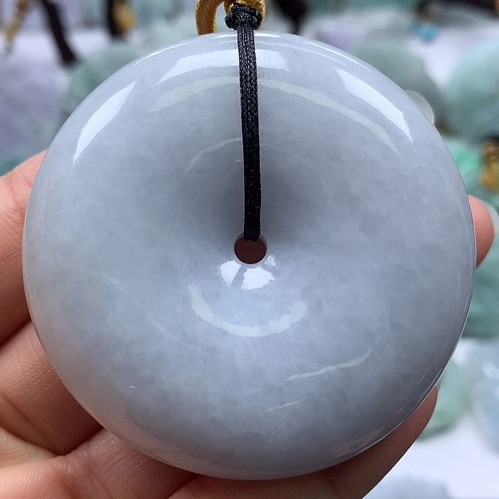 翡翠未镶嵌颈饰平安扣卡厚装13+有棉感微瑕福利