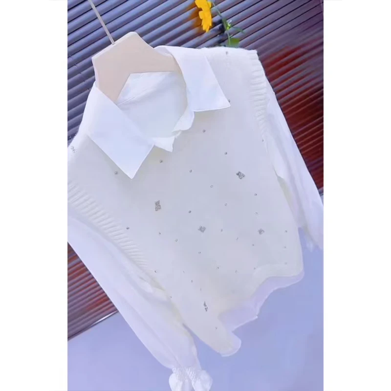 2025秋冬新款韩版学院风针织马甲女大码胖MM时尚气质坎肩无袖上衣