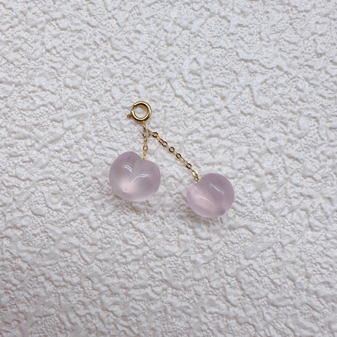 18k金粉水晶桃子小滴流多样性发一