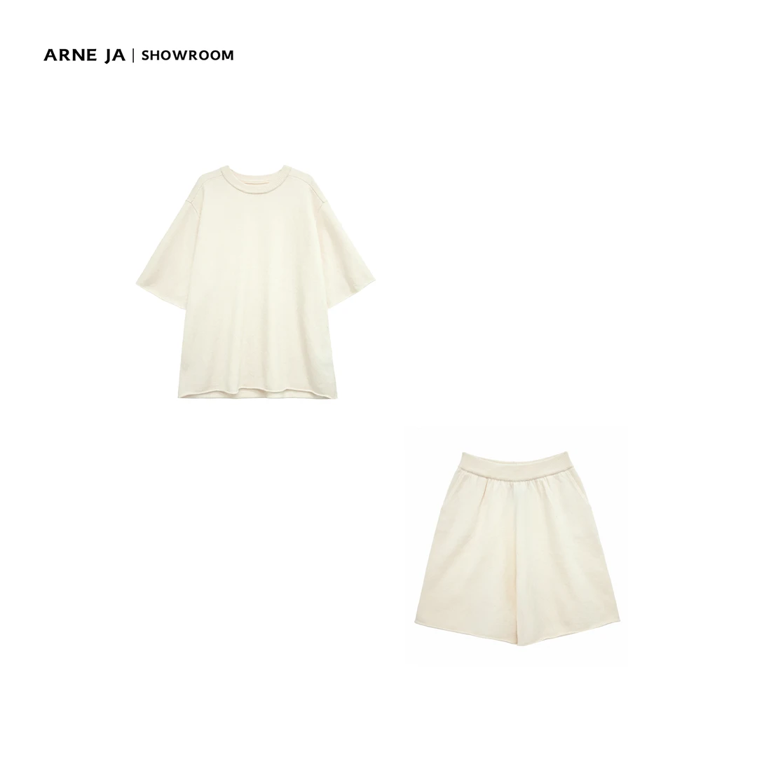 ARNE JA｜“极简主义”巴素兰工艺超细羊毛纱上衣短裤套装W7258717