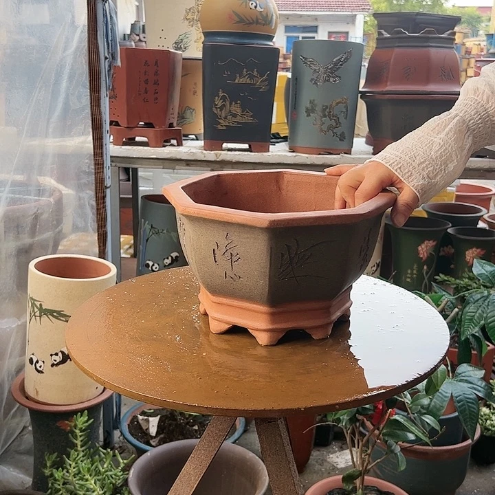 37灰八方花盆花盆花盆花盆