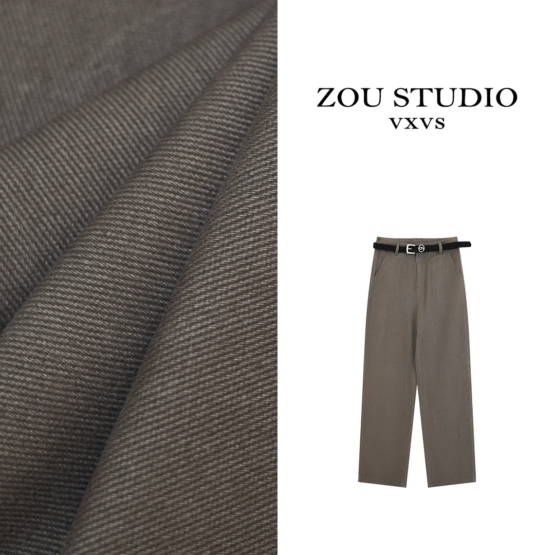 ZOU STUDIO【VXVS】做旧铅笔裤  百搭显瘦垂感直筒休闲裤3517