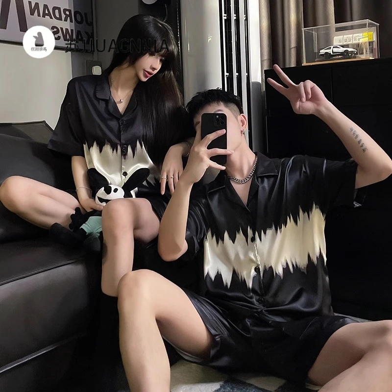 SUJIANGNIAO男士睡衣男夏冰丝短袖薄款夏季加肥加大青少年宽松家
