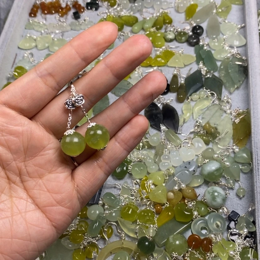 【闪购商品】蛇纹石玉未镶嵌挂件耳饰耳环项链