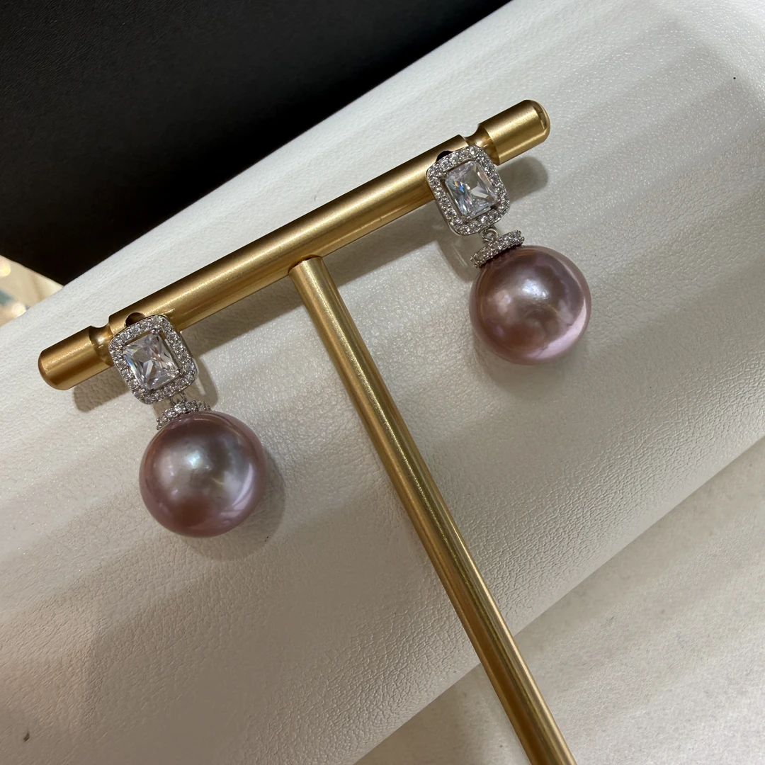 【钱元元专享】【金粉世家】925银 珍珠耳环12-13mm