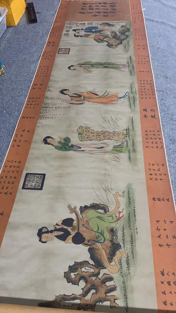 墨冰优选—人物大龙纹 画卷【精品高清复仿】