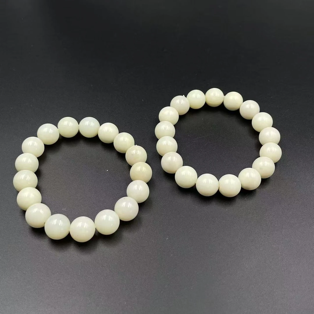 和田玉圆珠手串多样性发其一@k