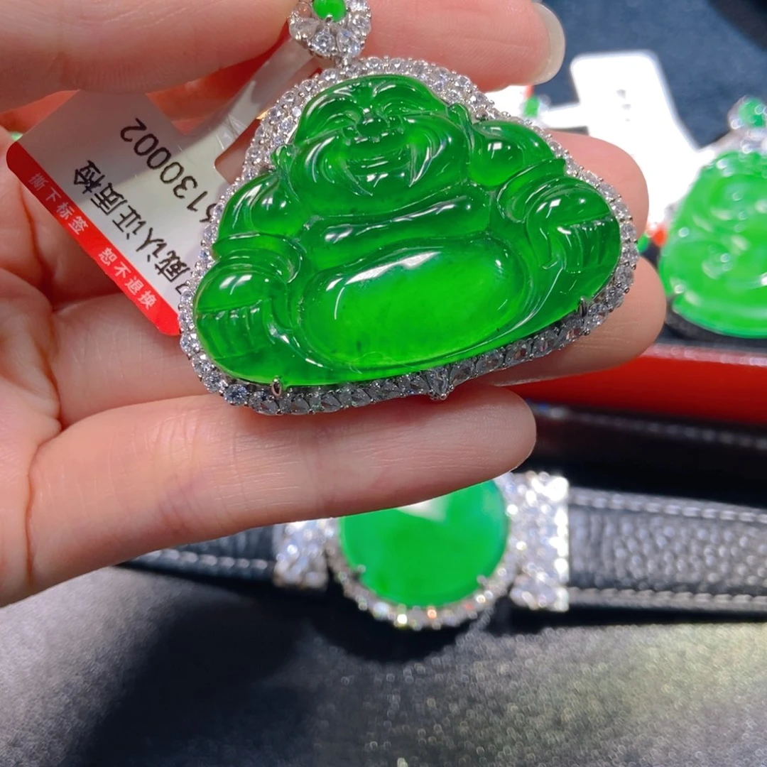 翡翠银S925镶嵌吊坠(不含链)