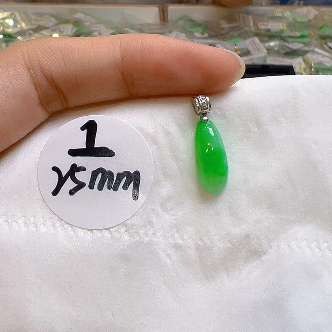 翡翠18K金镶嵌吊坠(不含链)翡翠